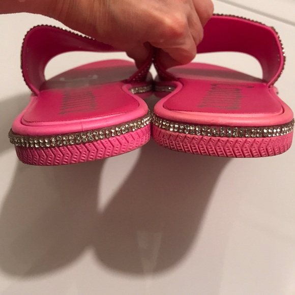 JUICY COUTURE Pink Rhinestone Slide Sandals - Picture 10 of 12
